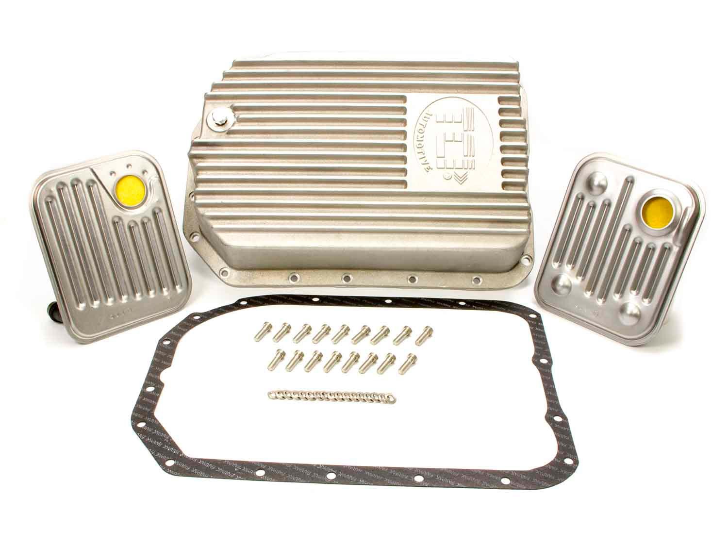 Tci Transmission Pan - Deep Sump - Finned - Adds 2.0 qt Capacity - Aluminum - Natural - GM 4L80E / 4L85E - Kit