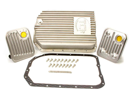 Tci Transmission Pan - Deep Sump - Finned - Adds 2.0 qt Capacity - Aluminum - Natural - GM 4L80E / 4L85E - Kit