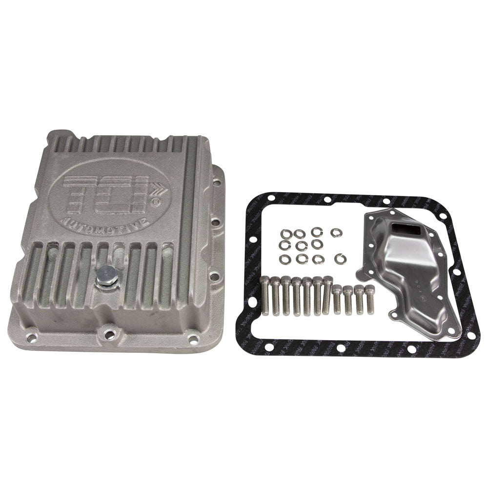 Tci Transmission Pan - Deep Sump - Finned - Adds 1.0 qt Capacity - Aluminum - Natural - C4 - Kit