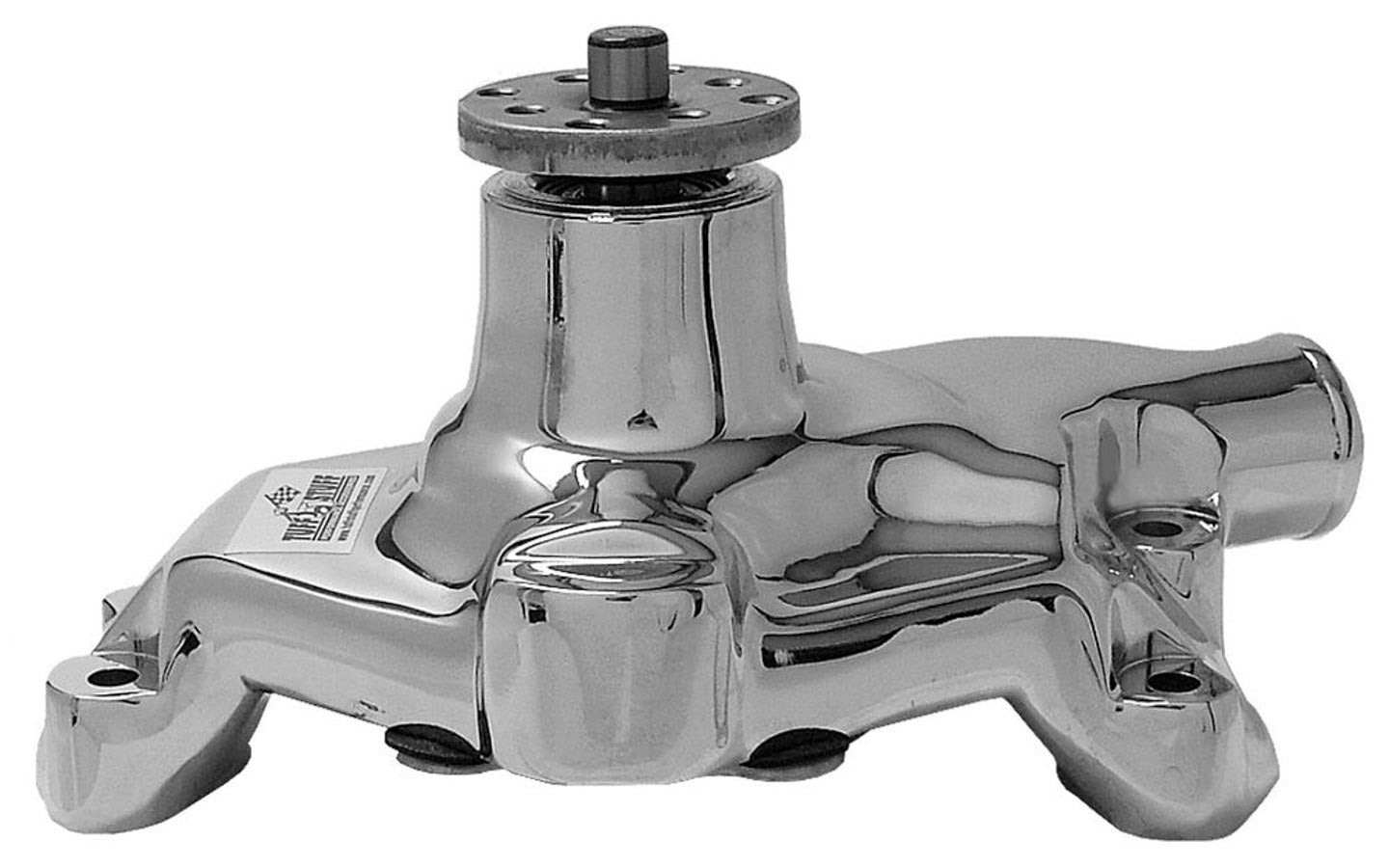 Tuff-Stuff Water Pump - Mechanical - Platinum Series - High Volume - Short Design - Aluminum - Polished - Small Block