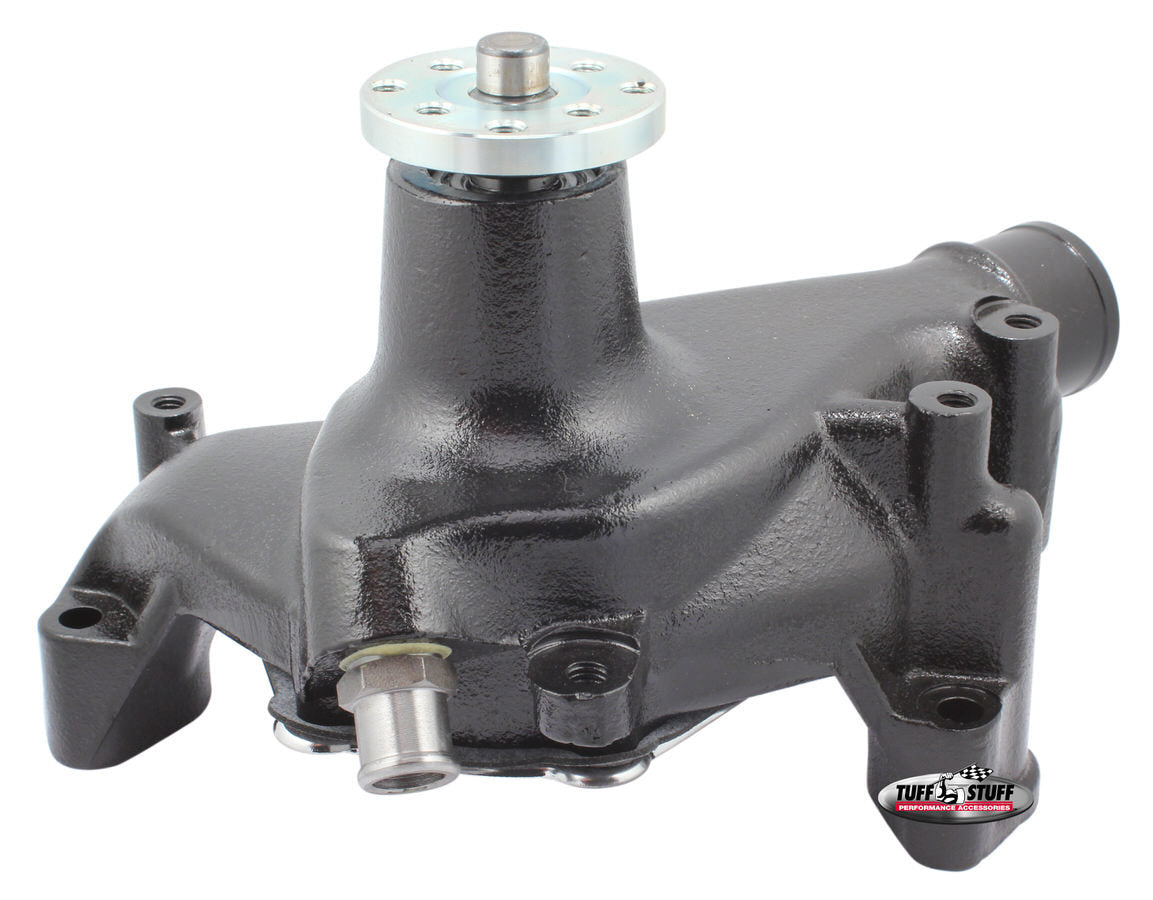 Tuff-Stuff Water Pump - Mechanical - Supercool - High Volume - Long Design - Iron - Black Powder Coat - Small Block