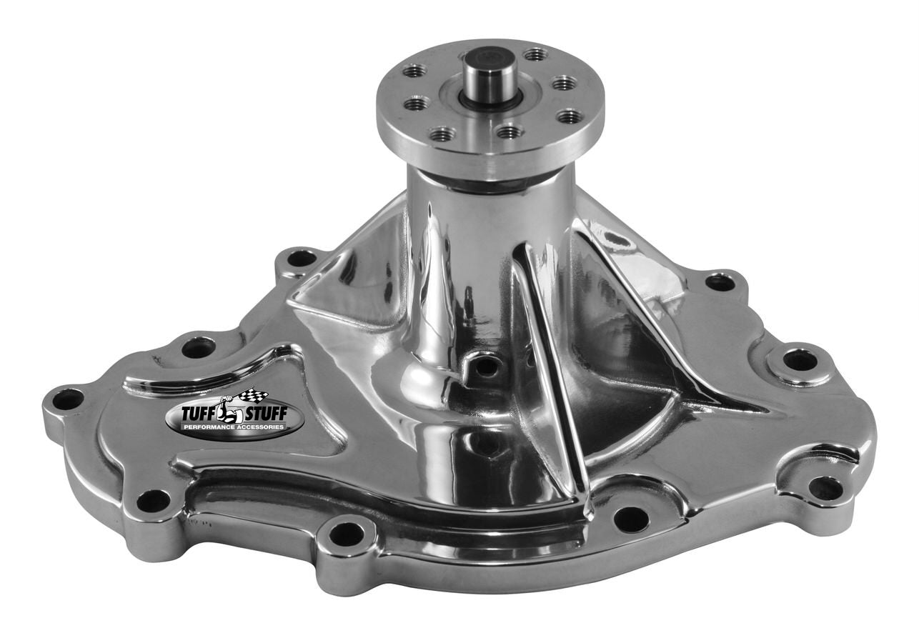 Tuff-Stuff Water Pump - Platinum SuperCool - Mechanical - Aluminum - Chrome Plated - Pontiac V8 - Each
