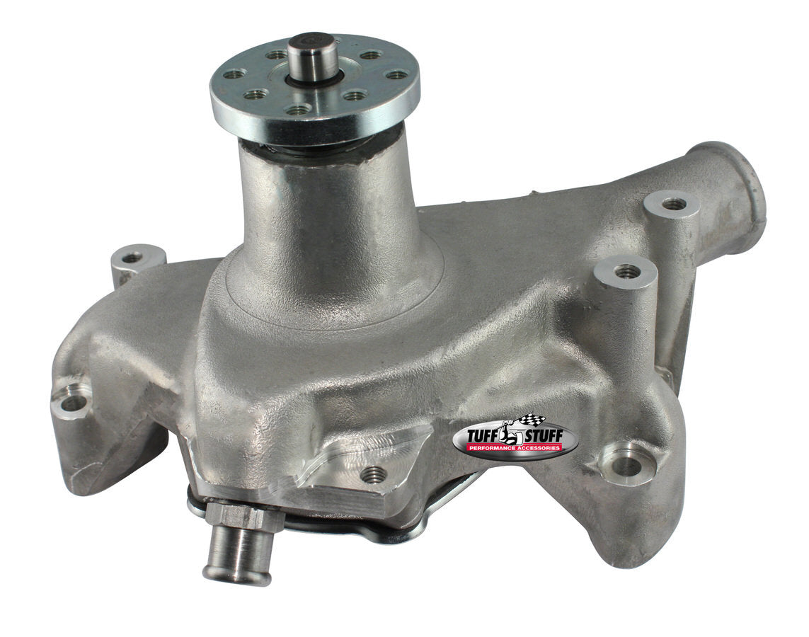 Tuff-Stuff Water Pump - Mechanical - Platinum Series - High Volume - Long Design - Aluminum - Natural - Small Block