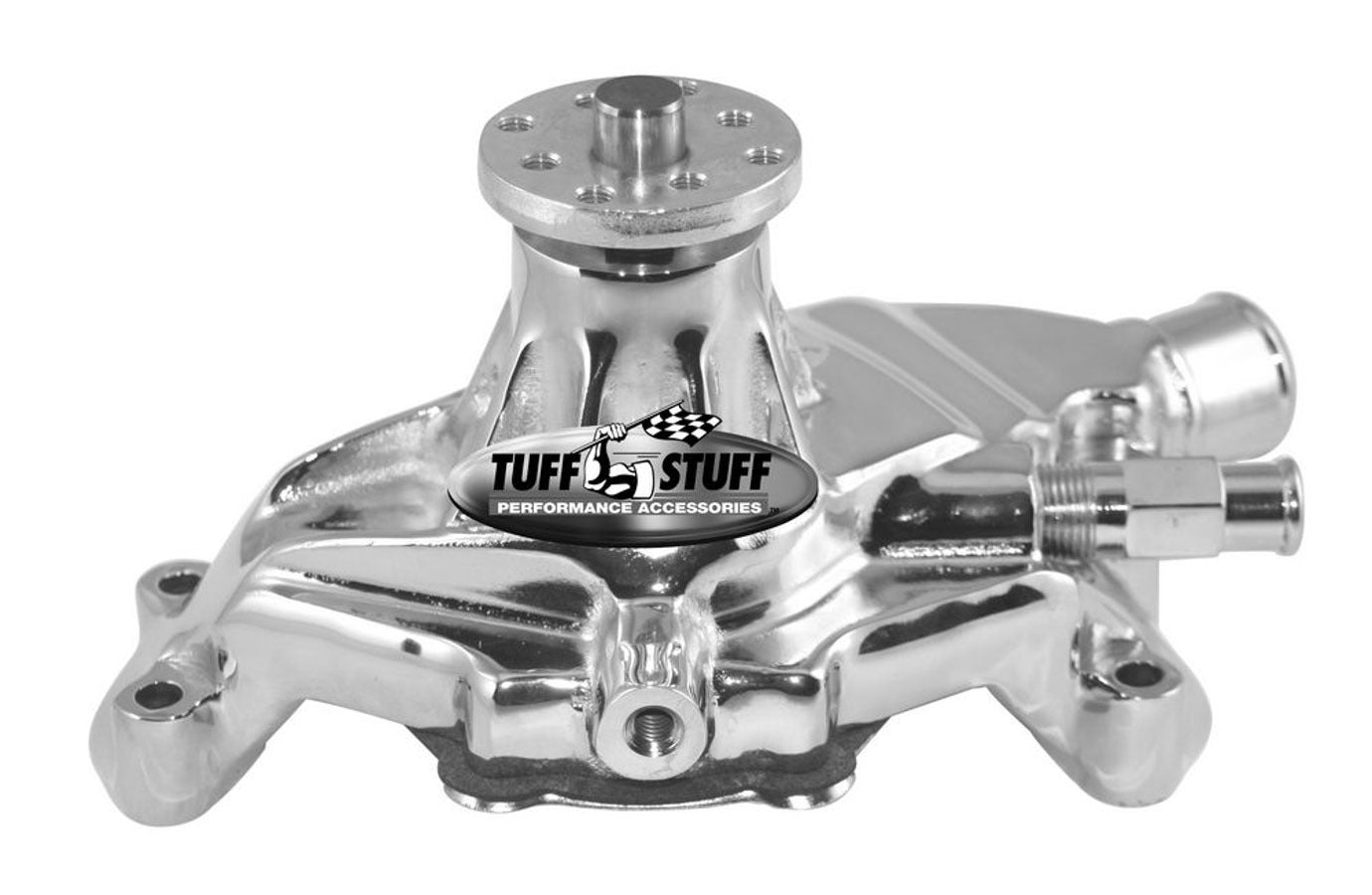 Tuff-Stuff Water Pump - Mechanical - 3/4 in Pilot - Short Design - Aluminum - Polished - Small Block Chevy - Chevy