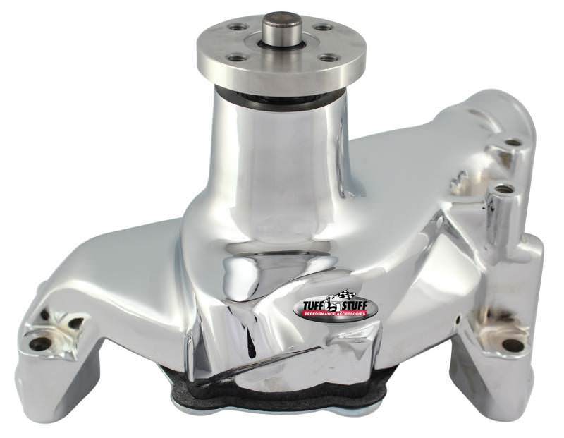 Tuff-Stuff Water Pump - Mechanical - Platinum Supercool - Reverse Rotation - Long Design - Aluminum - Polished - Small