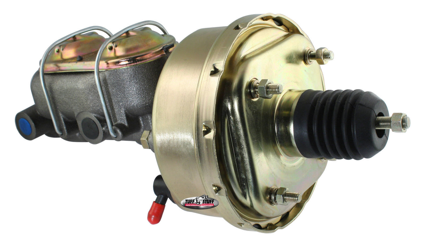 Tuff-Stuff Master Cylinder and Booster - 1.125 in Bore - Dual Integral Reservoir - 7 in OD - Single Diaphragm - Steel