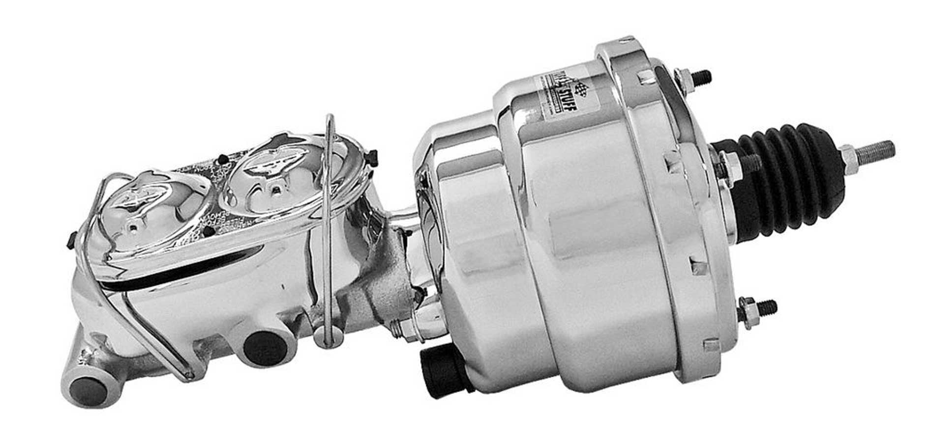 Tuff-Stuff Master Cylinder and Booster - 1 in Bore - Dual Integral Reservoir - 7 in OD - Dual Diaphragm - Steel -