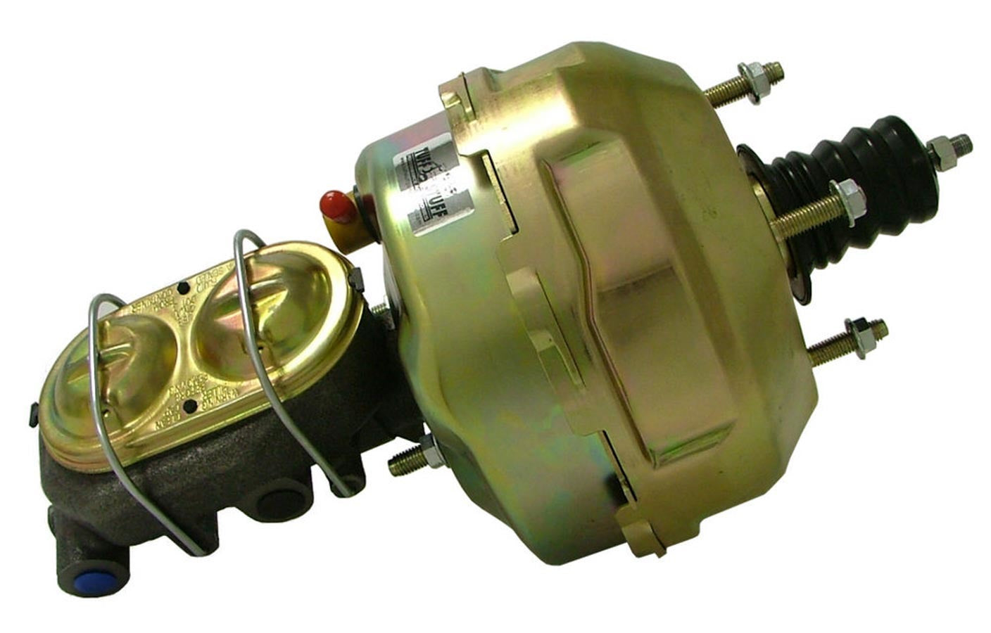 Tuff-Stuff Master Cylinder and Booster - 1.125 in Bore - Dual Integral Reservoir - 9 in OD - Dual Diaphragm - Steel -
