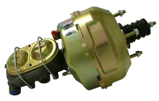 Tuff-Stuff Master Cylinder and Booster - 1.125 in Bore - Dual Integral Reservoir - 9 in OD - Dual Diaphragm - Steel -