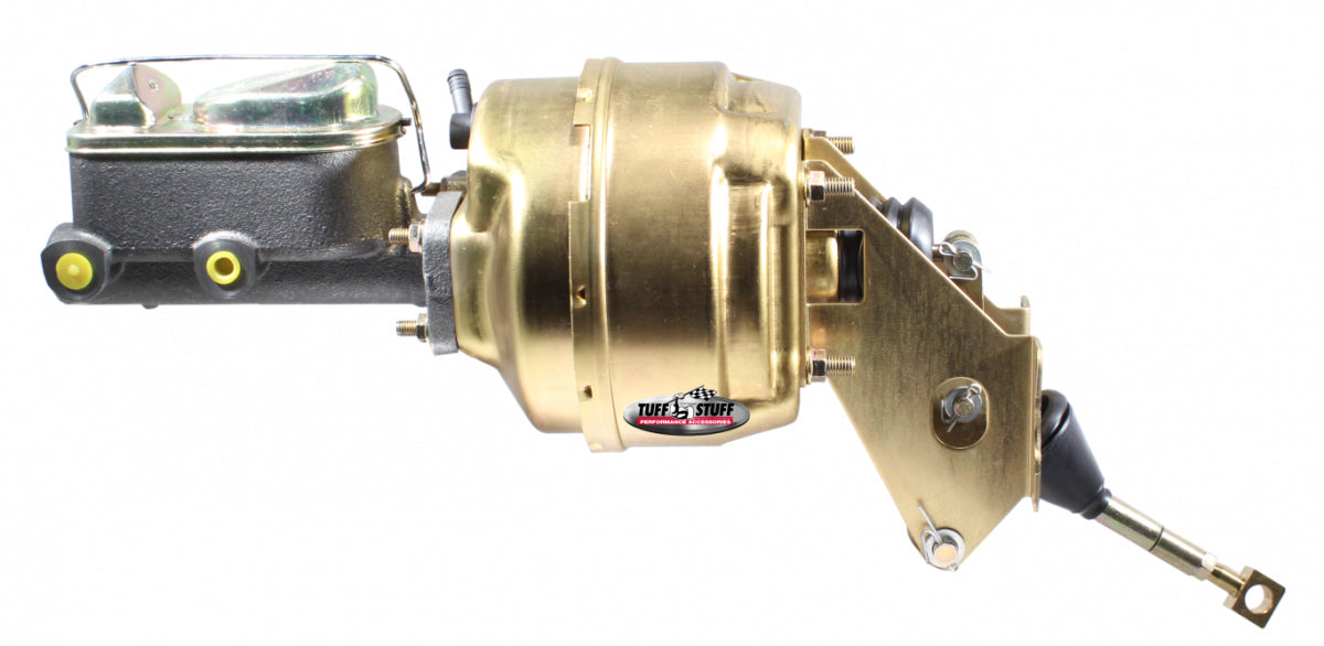 Tuff-Stuff Master Cylinder and Booster - 1.063 in Bore - Dual Integral Reservoir - 8 in OD - Dual Diaphragm - Steel -