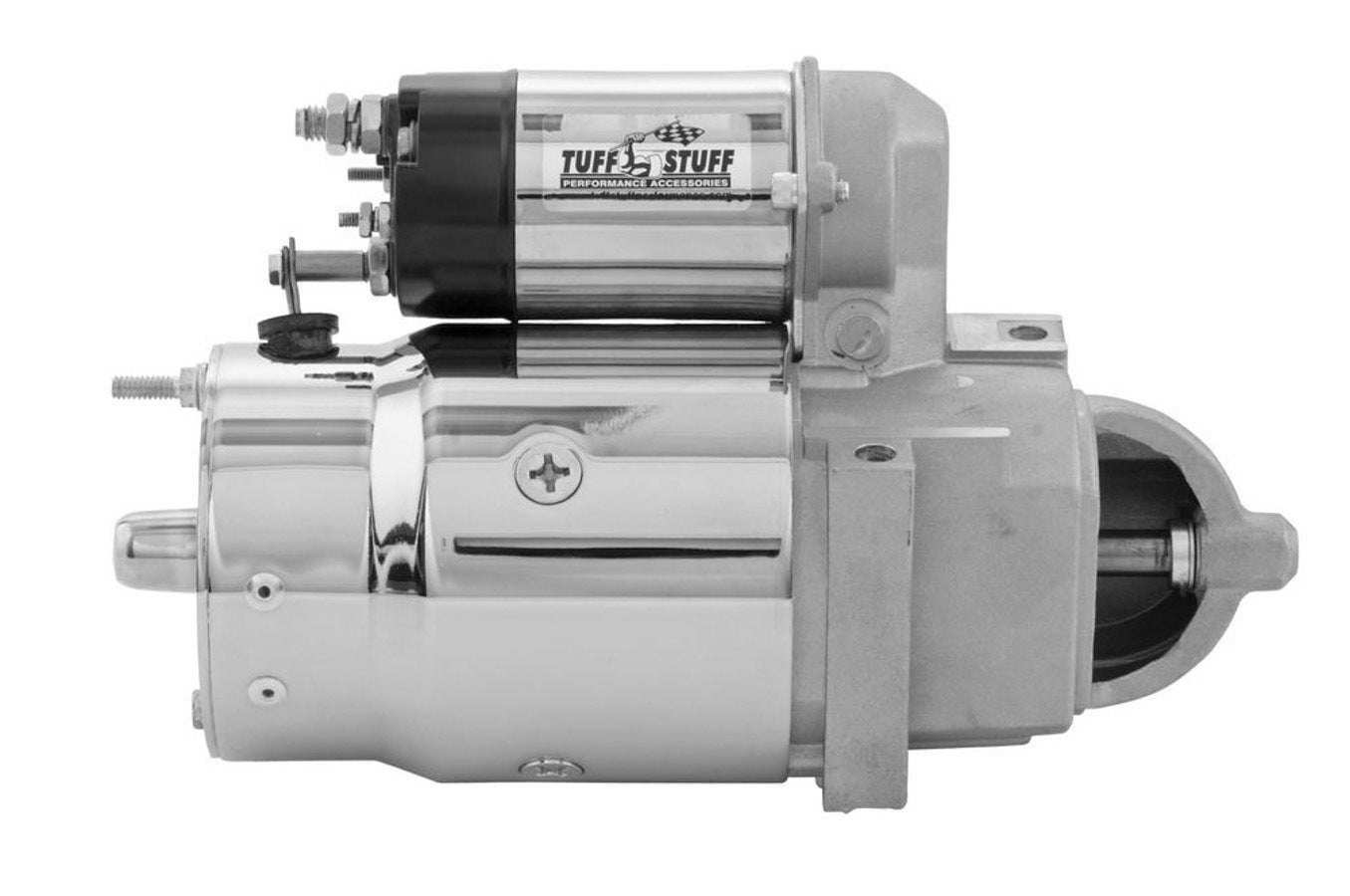 Tuff-Stuff Starter - Tuff Torque - Denso Style - 6 Position Mounting Block - Hardware / Shims Included - Chrome - 168