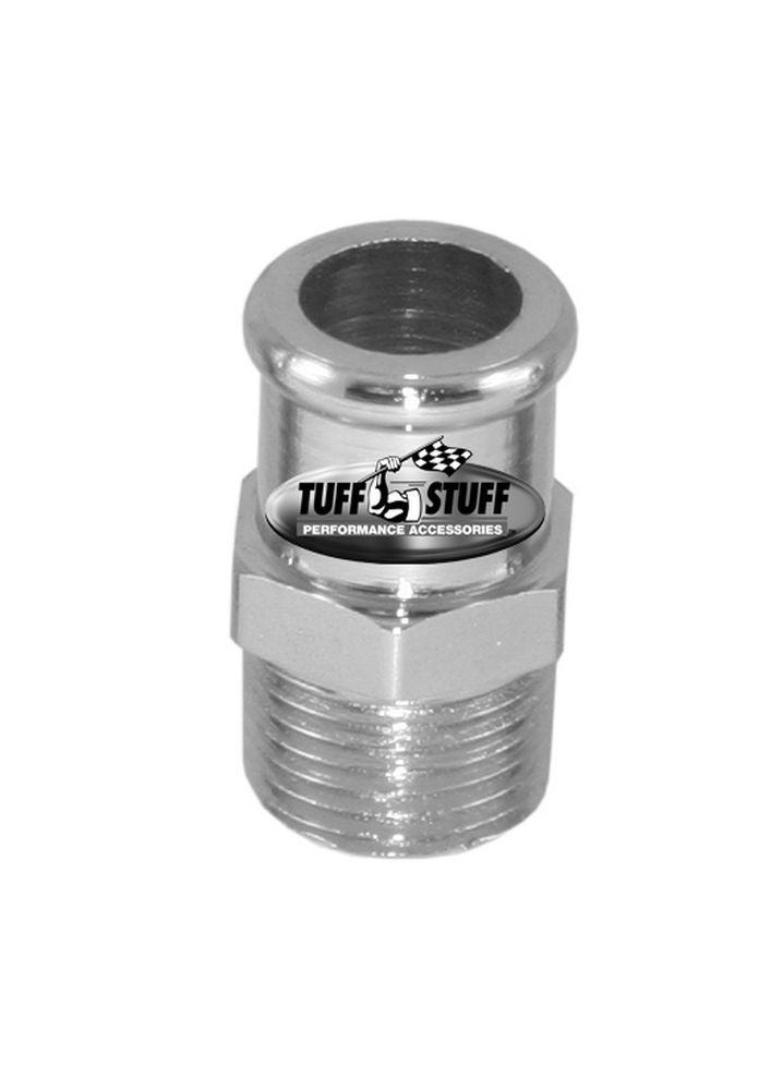 Tuff-Stuff Fitting - Adapter - Straight - 1/2 in NPT Male to 3/4 in Hose Barb - Steel - Chrome - Each