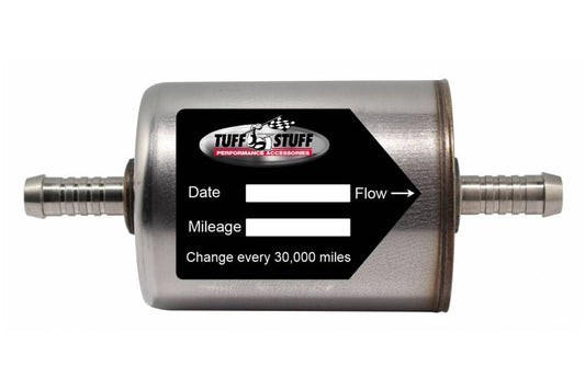 Tuff-Stuff Power Steering Filter - In-Line - 3/8 in Hose Barb Inlet - 3/8 in Hose Barb Outlet - Internal Magnet -
