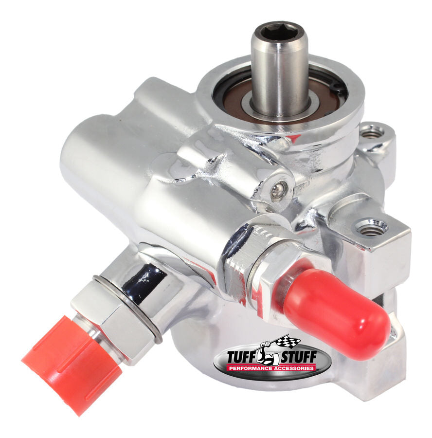 Tuff-Stuff Power Steering Pump - GM Type 2 - 3 gpm - 1200 psi - Aluminum - Chrome - Universal - Each