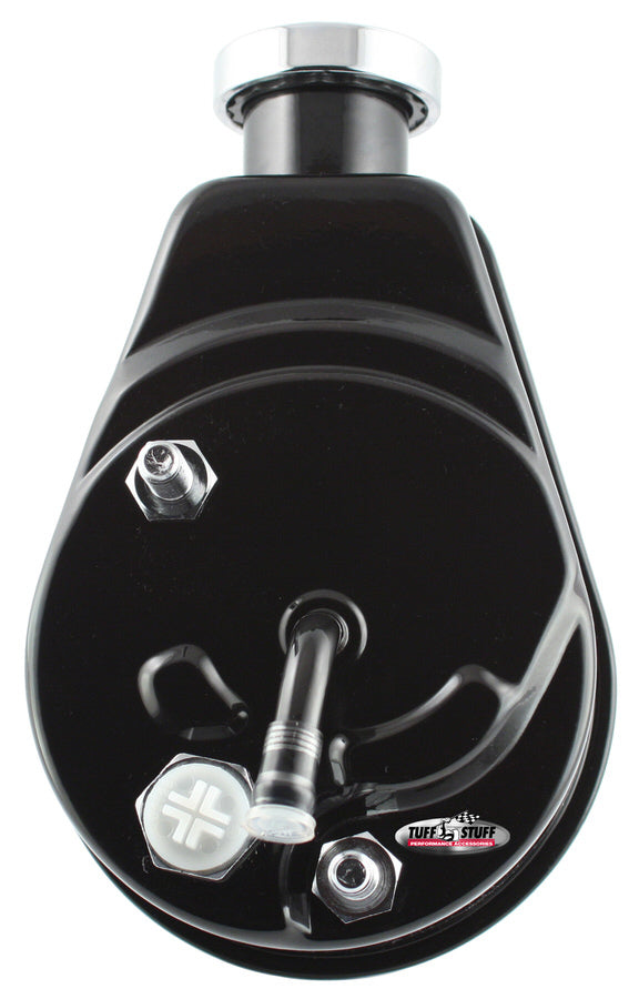 Tuff-Stuff Power Steering Pump - Saginaw - 3 gpm - 1200 psi - Steel - Black Powder Coat - Chevy Corvette 1980-82 - Each