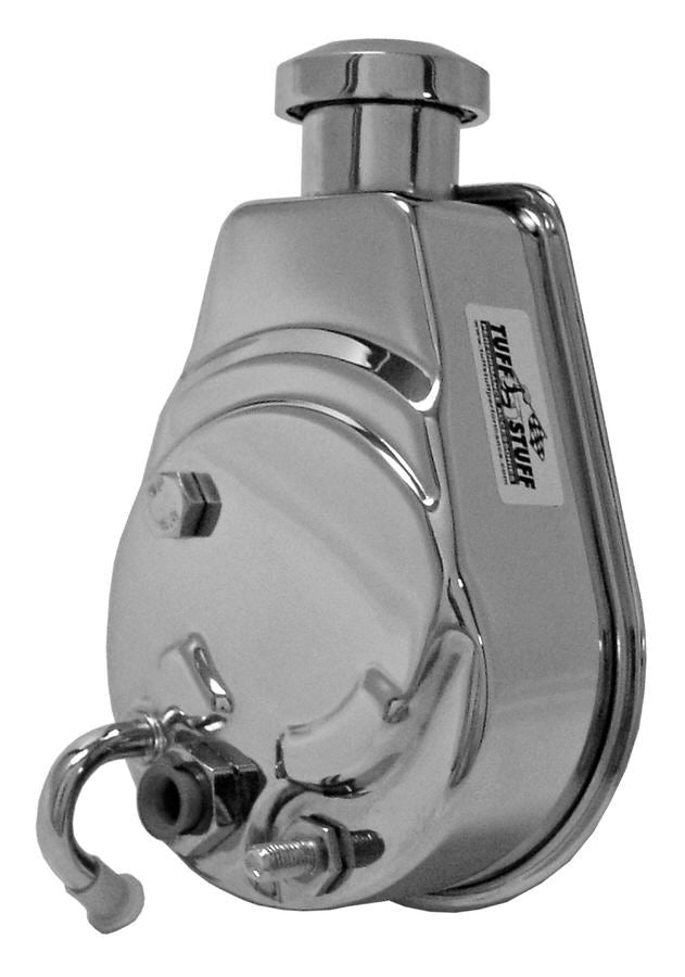 Tuff-Stuff Power Steering Pump - Saginaw - 3 gpm - 1200 psi - Steel - Chrome - Universal - Each