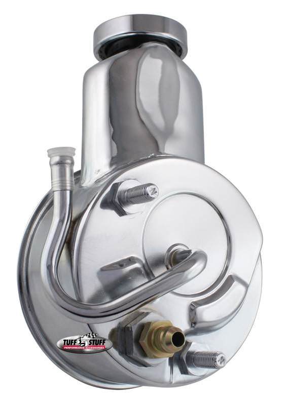 Tuff-Stuff Power Steering Pump - Saginaw - 3 gpm - 1200 psi - Steel - Chrome - V8 - GM Passenger Car 1961-66 - Each