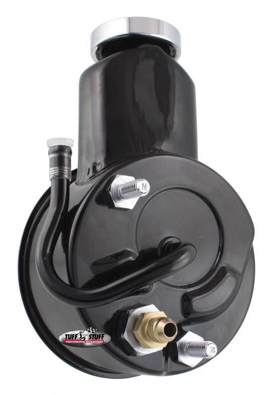 Tuff-Stuff Power Steering Pump - Saginaw - 3 gpm - 1200 psi - Steel - Black Powder Coat - V8 - GM Passenger Car