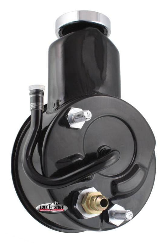Tuff-Stuff Power Steering Pump - Saginaw - 3 gpm - 1200 psi - Steel - Black Powder Coat - V8 - GM Passenger Car