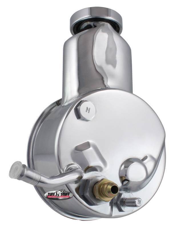 Tuff-Stuff Power Steering Pump - Saginaw - 3 gpm - 1200 psi - Steel - Chrome - V8 - GM Passenger Cars 1970 - Each