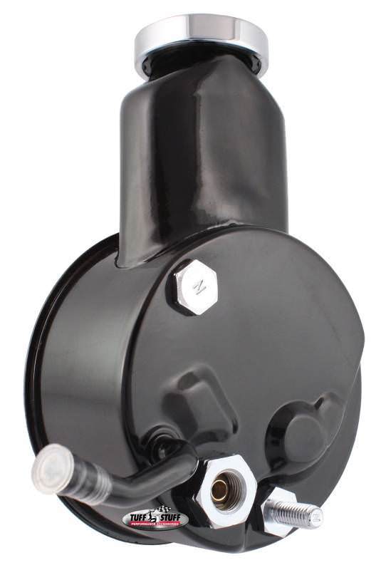 Tuff-Stuff Power Steering Pump - Saginaw - 3 gpm - 1200 psi - Steel - Black Powder Coat - V8 - GM Passenger Cars 1969