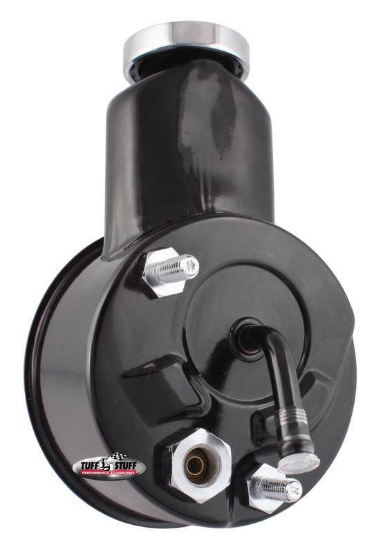 Tuff-Stuff Power Steering Pump - Saginaw - 3 gpm - 1200 psi - Steel - Black Powder Coat - V8 - Chevy Corvette 1966-74