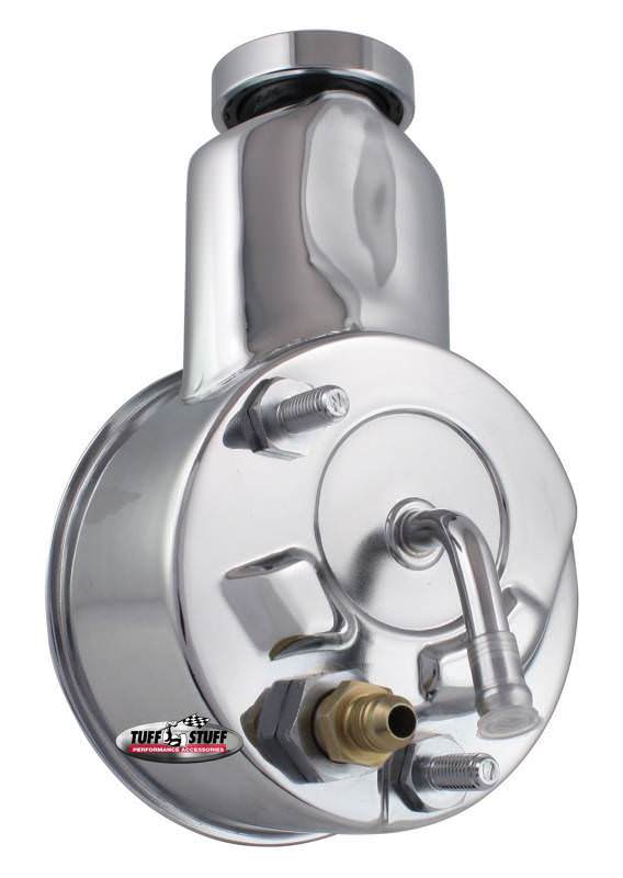 Tuff-Stuff Power Steering Pump - Saginaw - 3 gpm - 1200 psi - Steel - Chrome - V8 - GM F-Body / X-Body 1967-68 - Each