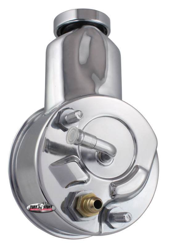 Tuff-Stuff Power Steering Pump - Saginaw - 3 gpm - 1200 psi - Steel - Chrome - V8 - GM Passenger Car / Truck 1961-66 -