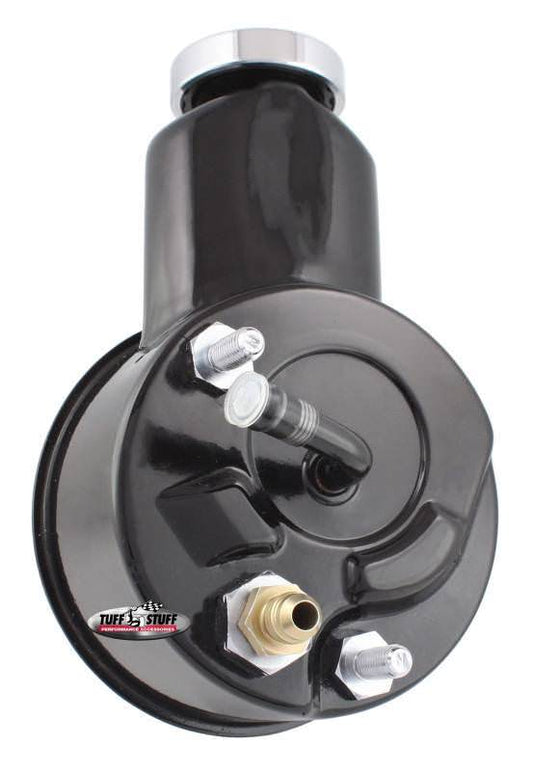 Tuff-Stuff Power Steering Pump - Saginaw - 3 gpm - 1200 psi - Steel - Black Powder Coat - V8 - GM Passenger Car /