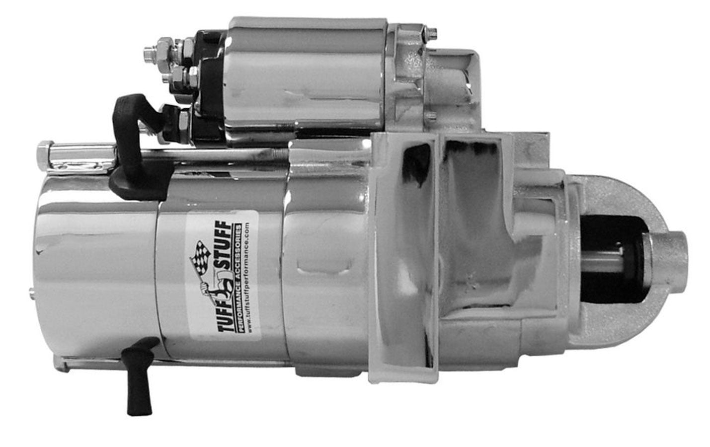 Tuff-Stuff Starter - Mini Starter - 4.40:1 Gear Reduction - Chrome - 168 Tooth Flywheel - Staggered Mount - Chevy V8 -