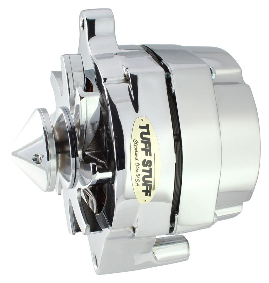 Tuff-Stuff Alternator - Silver Bullet - 100 amps - 12V - 1-Wire - Single V-Belt Bullet Nose Pulley - Aluminum Case -