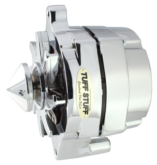 Tuff-Stuff Alternator - Silver Bullet - 100 amps - 12V - 1-Wire - Single V-Belt Bullet Nose Pulley - Aluminum Case -