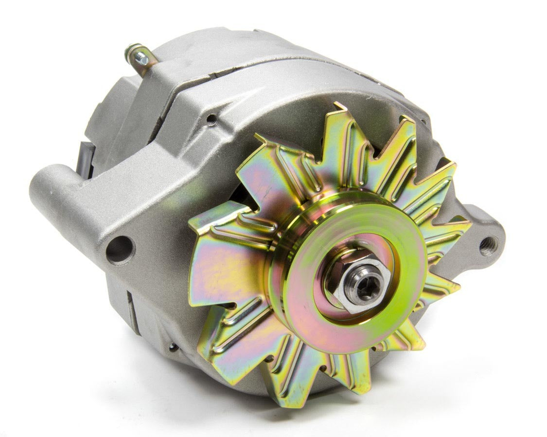 Tuff-Stuff Alternator - Factory Cast PLUS - 140 amps - 12V - 1-Wire - Single V-Belt Pulley - Aluminum Case - Natural -