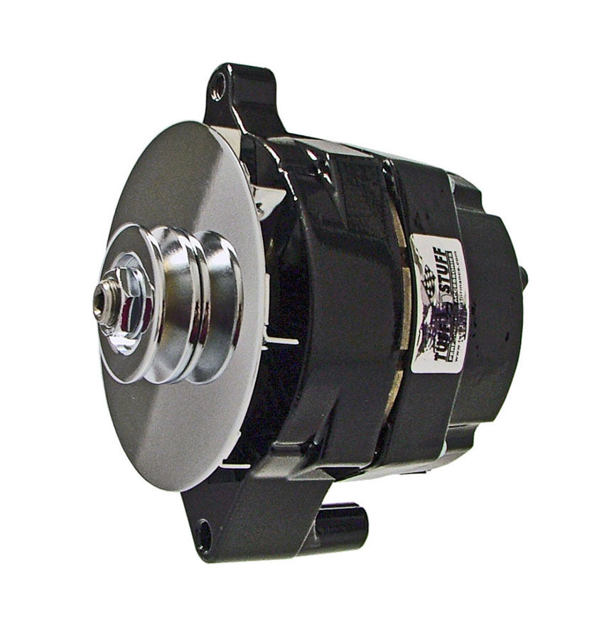 Tuff-Stuff Alternator - 100 amps - 12V - 1-Wire - Single V-Belt Pulley - Aluminum Case - Black Powder Coat - Ford - Each