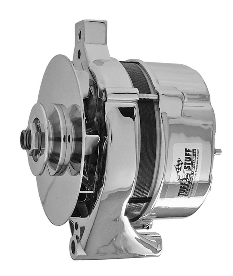 Tuff-Stuff Alternator - 70 amps - 12V - External Regulator - Single V-Belt Pulley - Aluminum Case - Chrome - Small