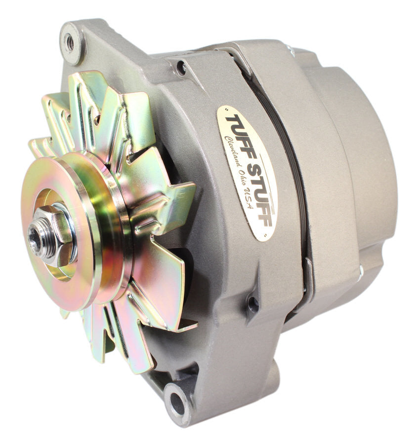 Tuff-Stuff Alternator - Factory Cast PLUS - 100 amps - 12V - 1-Wire - Single V-Belt Pulley - Aluminum Case - Natural -