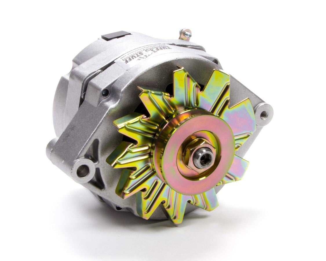 Tuff-Stuff Alternator - Factory Cast PLUS - 140 amps - 12V - 1-Wire - V-Belt Pulley - Aluminum Case - Natural - GM -