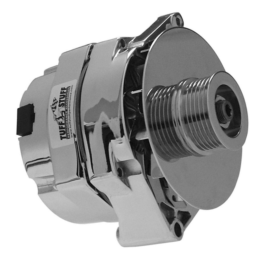 Tuff-Stuff Alternator - 100 amps - 12V - 1-Wire - 6-Rib Serpentine Pulley - Aluminum Case - Polished - GM - Each