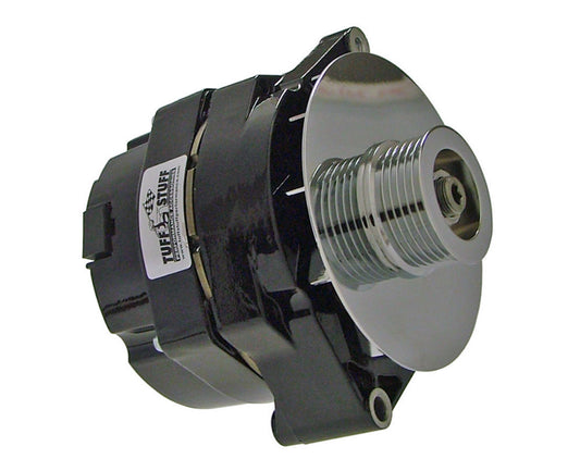 Tuff-Stuff Alternator - 100 amps - 12V - 1-Wire - 6-Rib Serpentine Pulley - Aluminum Case - Black Powder Coat - GM -