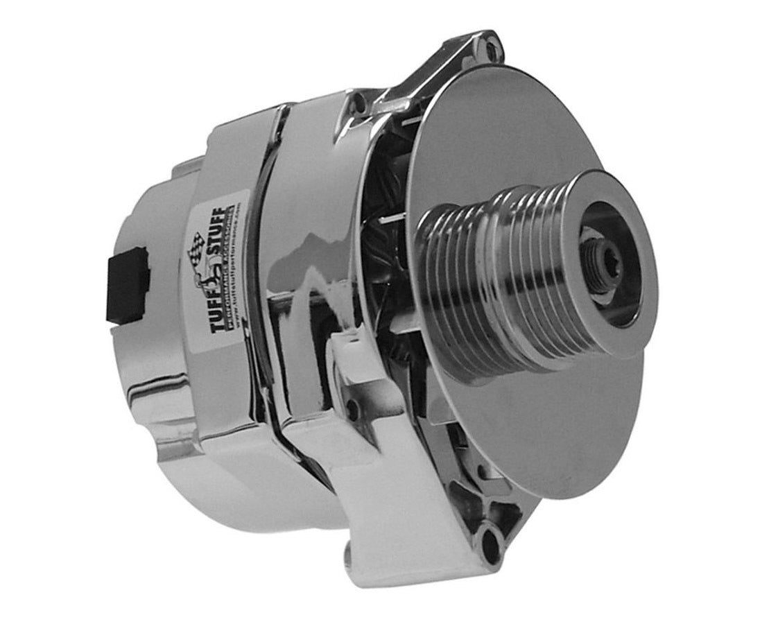 Tuff-Stuff Alternator - 140 amps - 12V - 1-Wire - 6-Rib Serpentine Pulley - Aluminum Case - Chrome - GM - Each