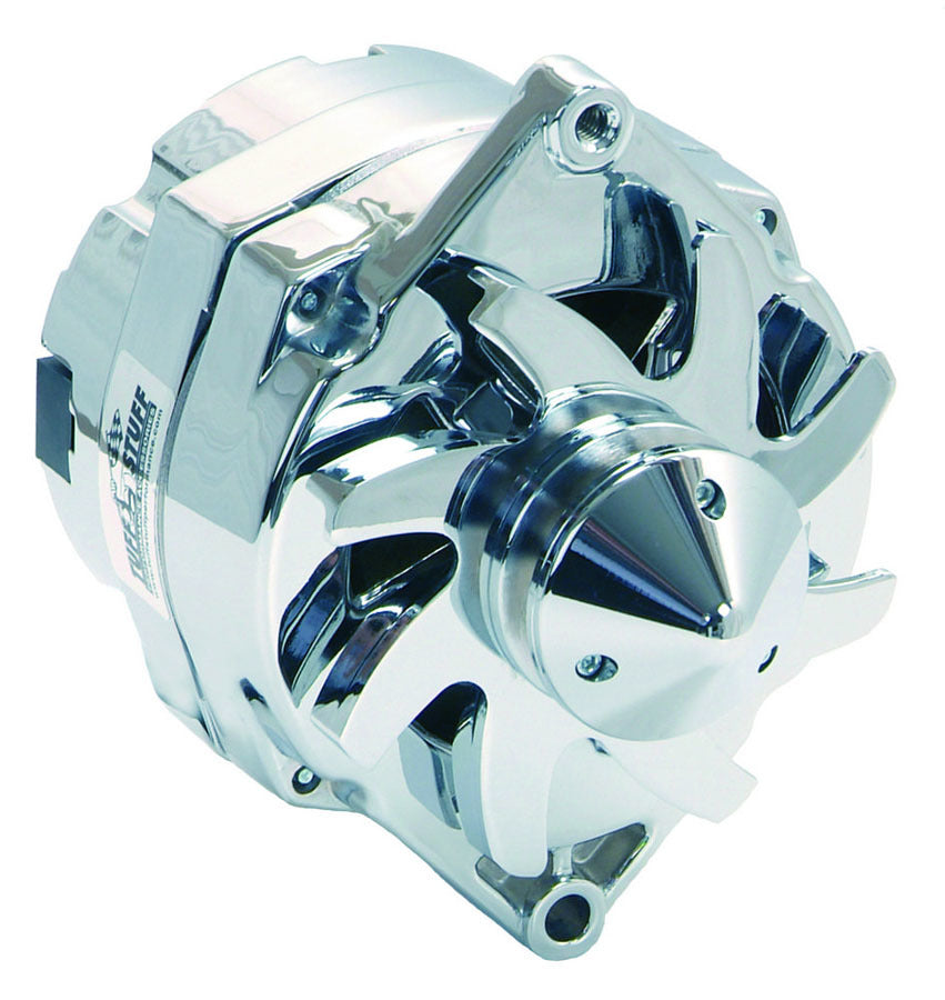 Tuff-Stuff Alternator - Silver Bullet - 100 amps - 12V - 1-Wire - Single V-Belt Bullet Nose Pulley - Aluminum Case -