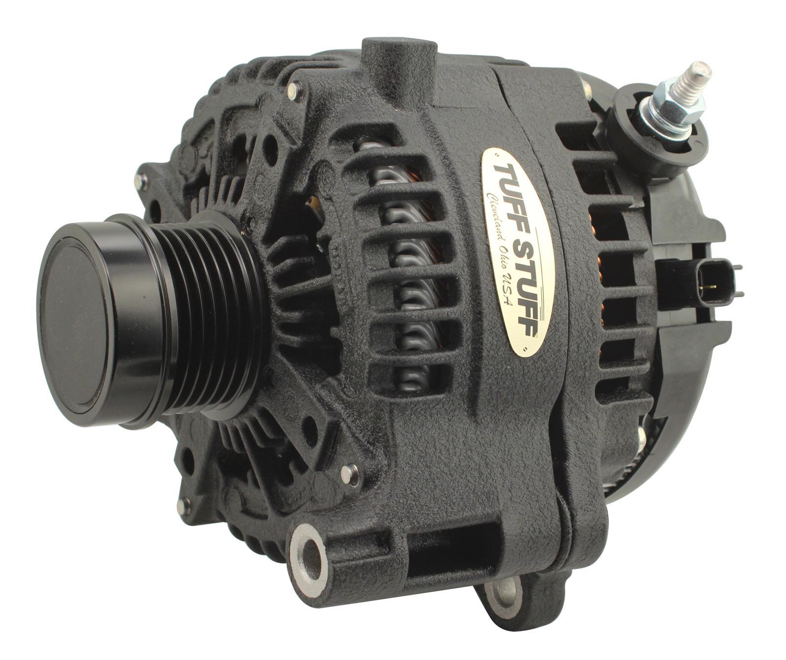Tuff-Stuff Alternator - 240 amps - 12V - External - 6-Rib Serpentine Pulley - Aluminum Case - Black Powder Coat - Jeep