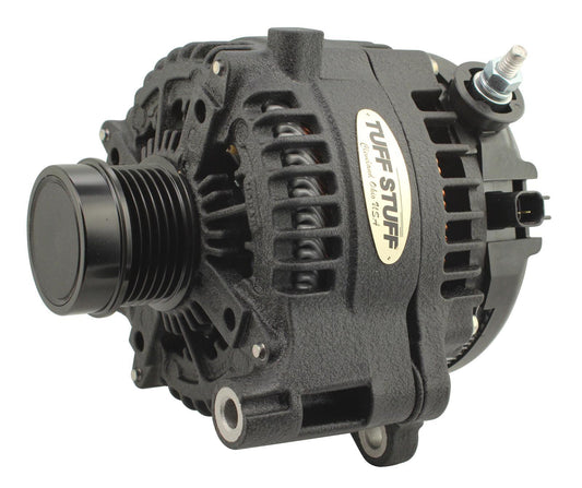 Tuff-Stuff Alternator - 240 amps - 12V - External - 6-Rib Serpentine Pulley - Aluminum Case - Black Powder Coat - Jeep