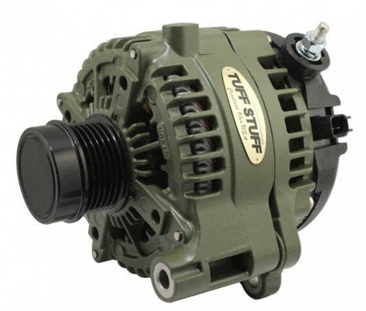 Tuff-Stuff Alternator - 240 amps - 12V - External - 6-Rib Serpentine Pulley - Aluminum Case - Army Green - Jeep
