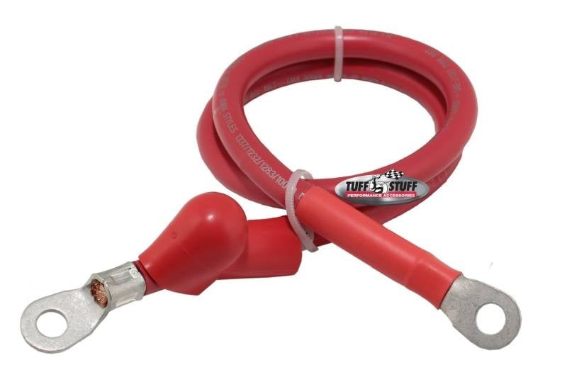 Tuff-Stuff Alternator Pigtail - 24 in Long - 4 Gauge - Rubber Coated - Red - Each