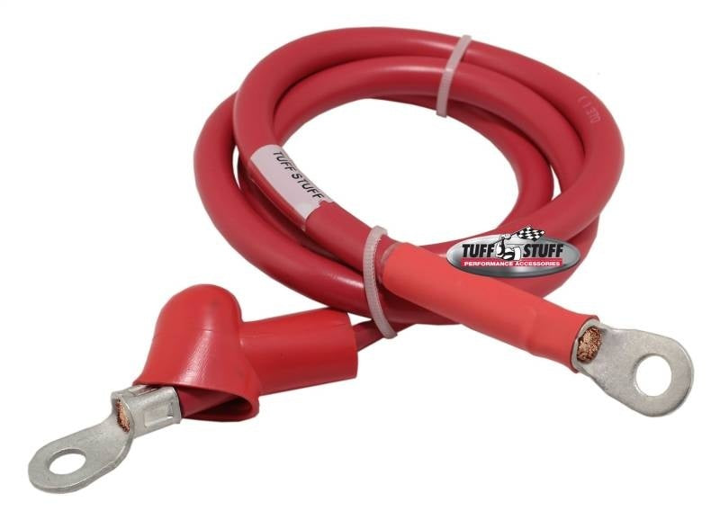 Tuff-Stuff Alternator Pigtail - 36 in Long - 4 Gauge - Rubber Coated - Red - Each