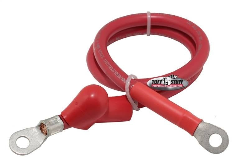 Tuff-Stuff Alternator Pigtail - 48 in Long - 4 Gauge - Rubber Coated - Red - Each