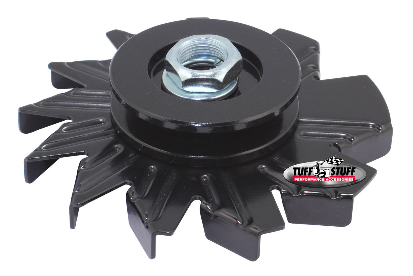 Tuff-Stuff Alternator Pulley and Fan - V-Belt - 1 Groove - 2.625 in Diameter - Hardware Included - Steel - Black