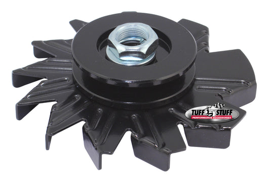 Tuff-Stuff Alternator Pulley and Fan - V-Belt - 1 Groove - 2.625 in Diameter - Hardware Included - Steel - Black