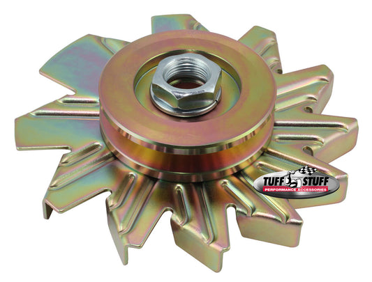 Tuff-Stuff Alternator Pulley and Fan - V-Belt - 1 Groove - 2.625 in Diameter - Hardware Included - Steel - Cadmium -